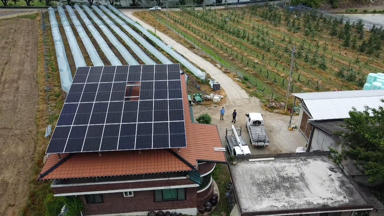 경북 상주시 내서면 지상형 태양광 설치 현장